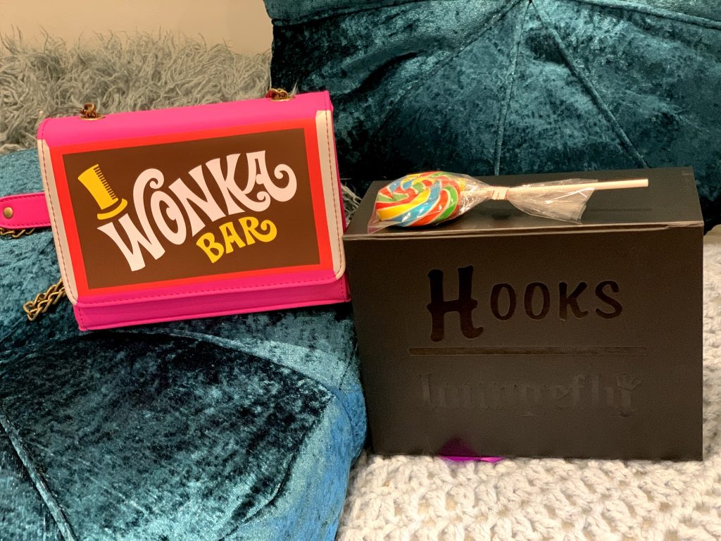 Loungefly Wonka Bar crossbody bag Hooks Of Bridgewater UK Exclusive Roald Dahl Charlie And The Chocolate Factory Willy Wonka