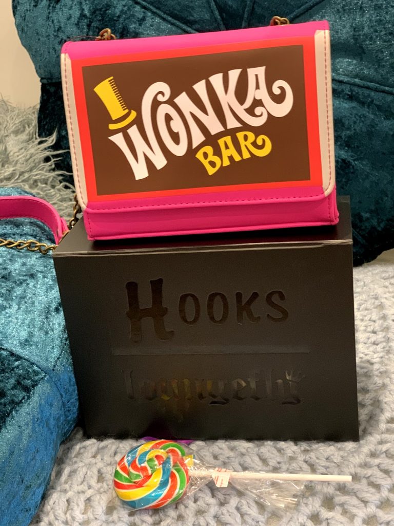 Loungefly Wonka Bar crossbody bag Hooks Of Bridgewater UK Exclusive Roald Dahl Charlie And The Chocolate Factory Willy Wonka