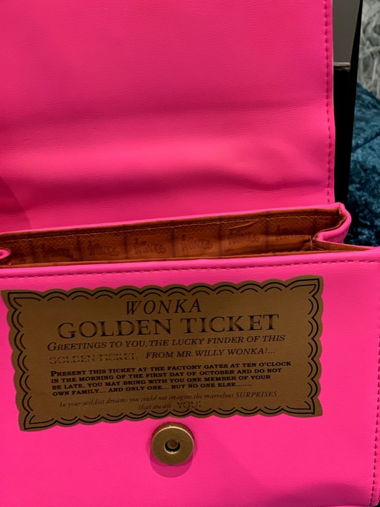 Loungefly Wonka Bar crossbody bag Hooks Of Bridgewater UK Exclusive Roald Dahl Charlie And The Chocolate Factory Willy Wonka