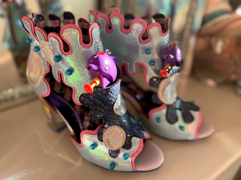 Irregular Choice Dolphin Splash water pistol fish heel shoe open toe